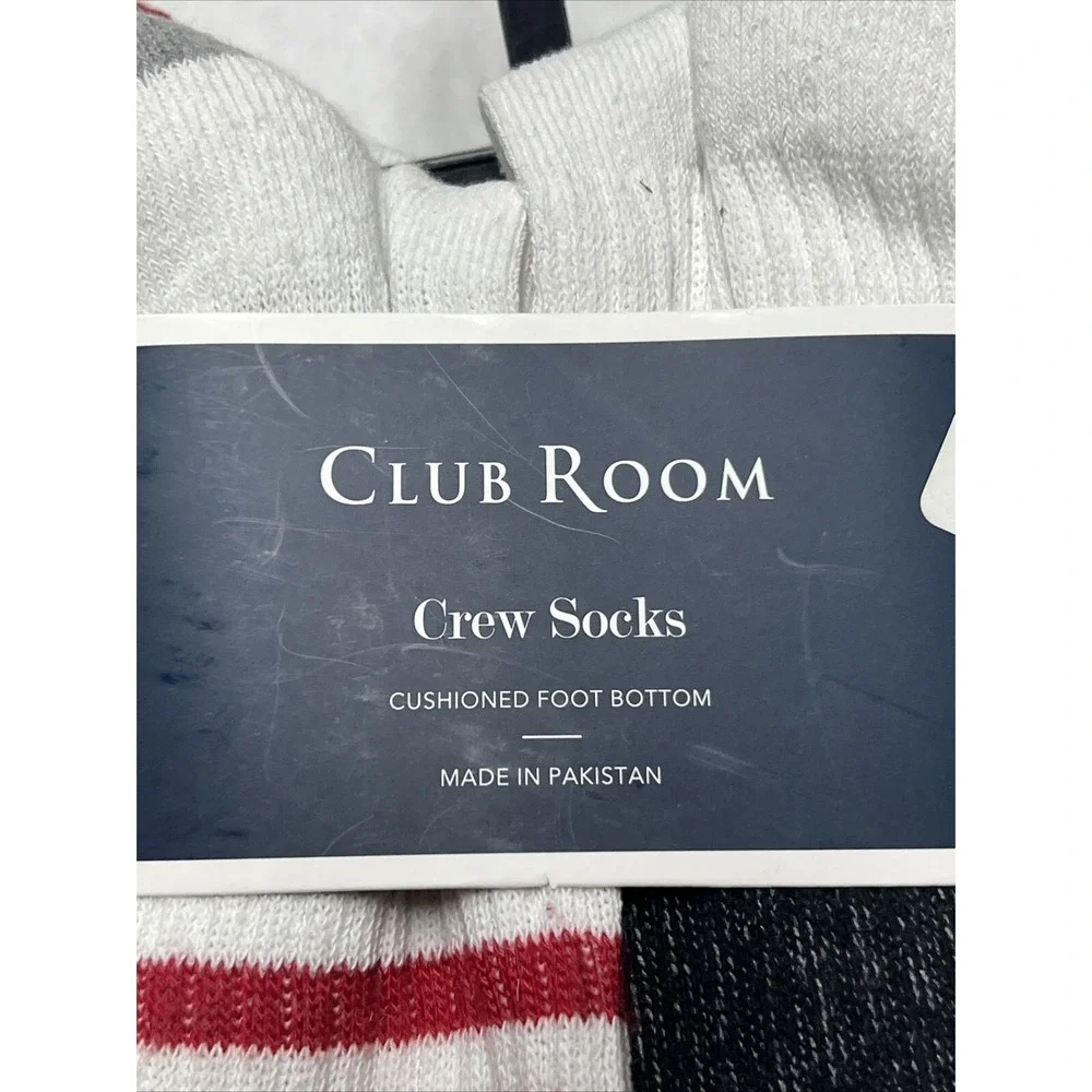 Club Room Crew Socks 8-Pack Cushioned Foot Men's Shoe SZ 7-12 Sock SZ 10-13